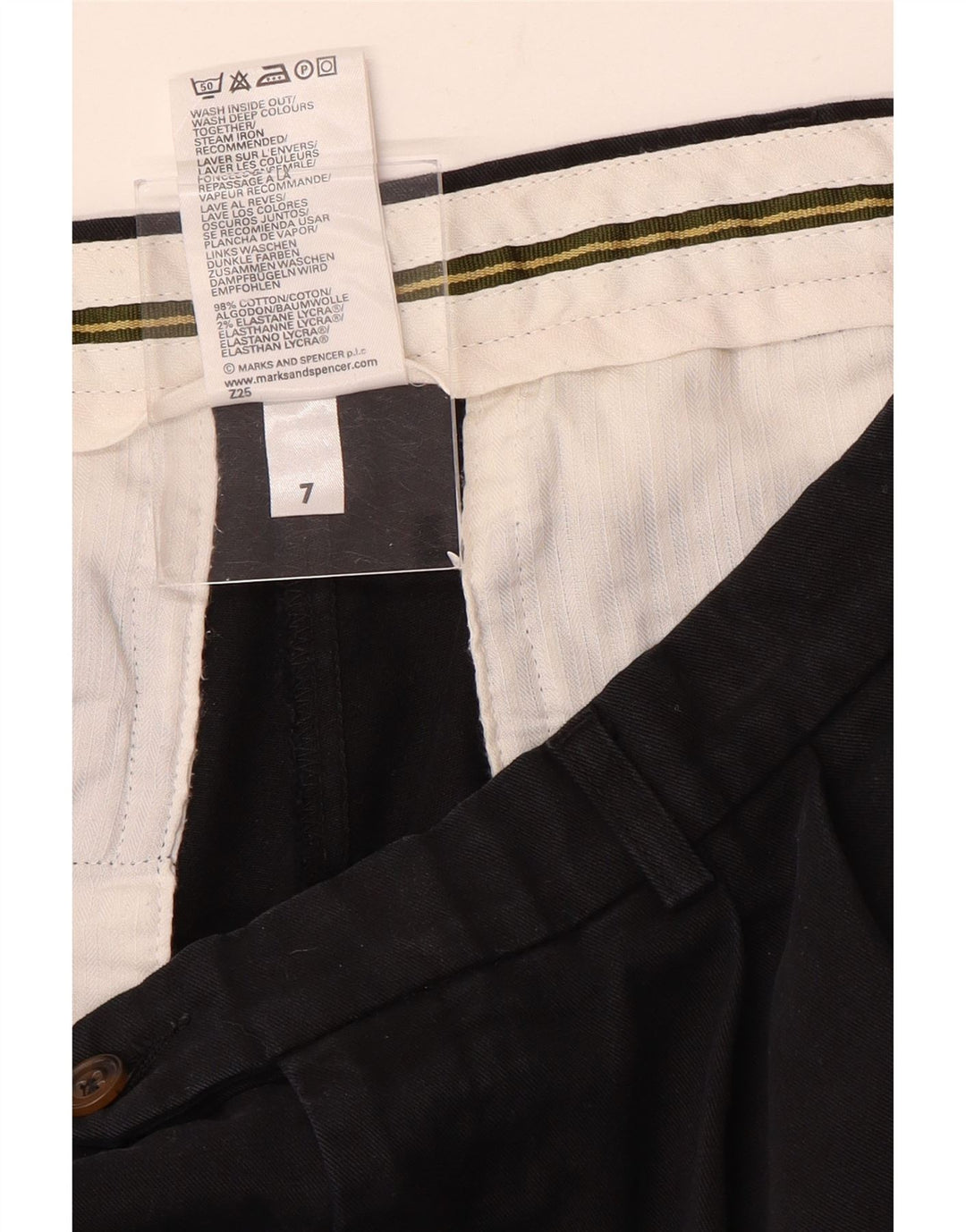 Marks & Spencer Męskie spodnie garniturowe W34 L31 Czarne bawełniane