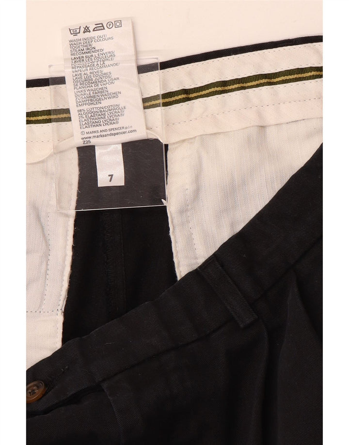 Marks & Spencer Męskie spodnie garniturowe W34 L31 Czarne bawełniane