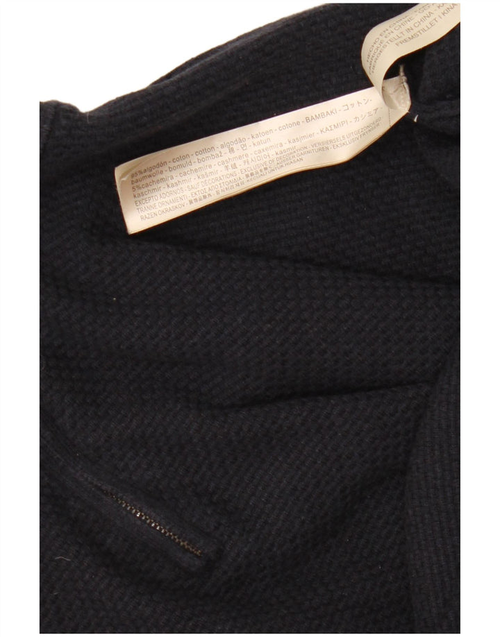 MASSIMO DUTTI Męski sweter zapinany na zamek, 2XL, granatowy, bawełniany