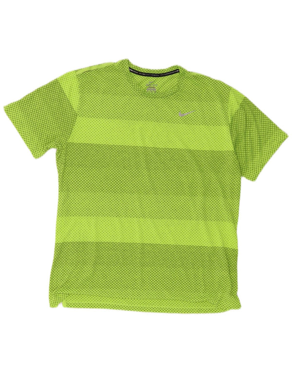 Męski T-shirt Nike Dri Fit Top XL Zielony geometryczny poliester