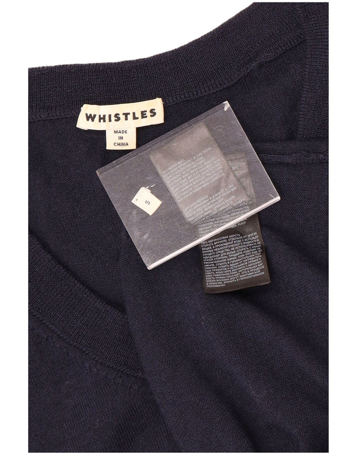 Damski sweter oversize Whistles z dekoltem w kształcie litery V, UK 10, mały, granatowy