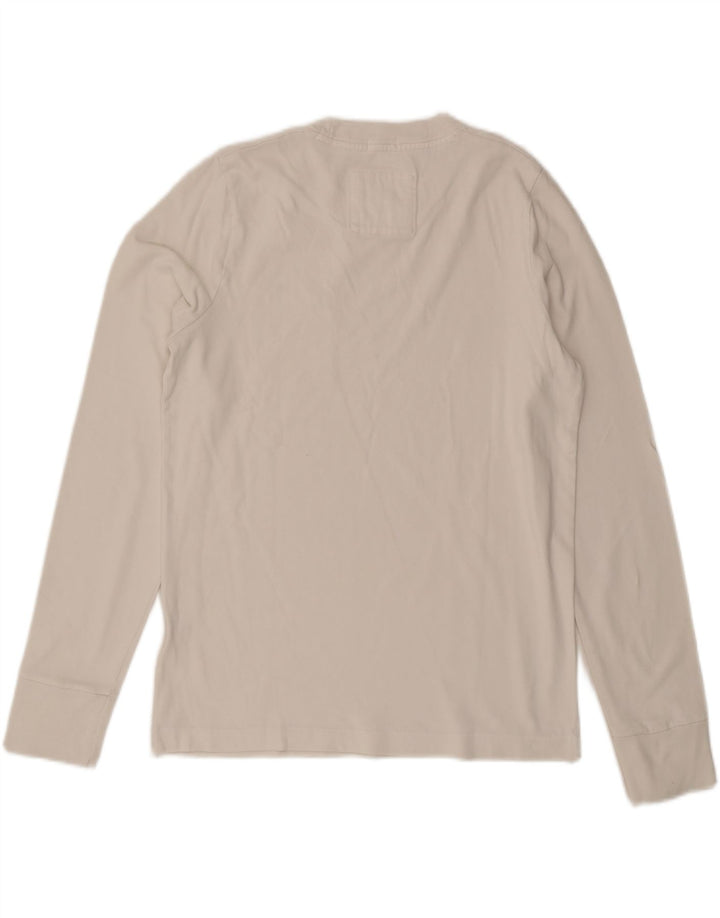 Męski top z długim rękawem Abercrombie & Fitch, średni, biały