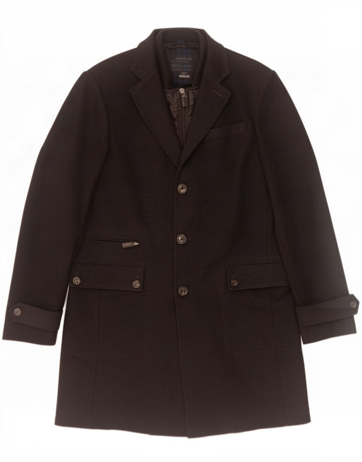 Płaszcz męski Benetton IT 52 XL, czarny akryl