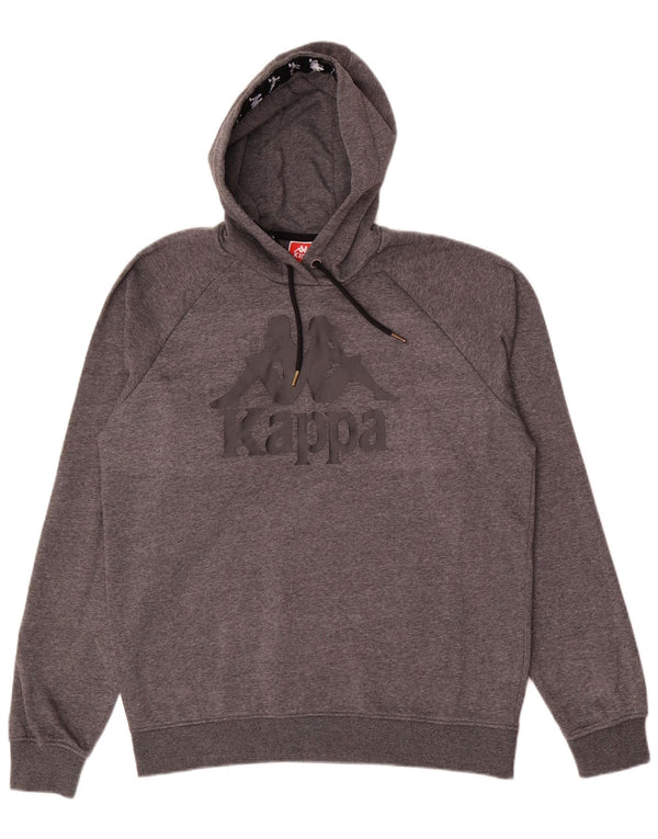 Męski sweter z kapturem Kappa, duży, szary poliester