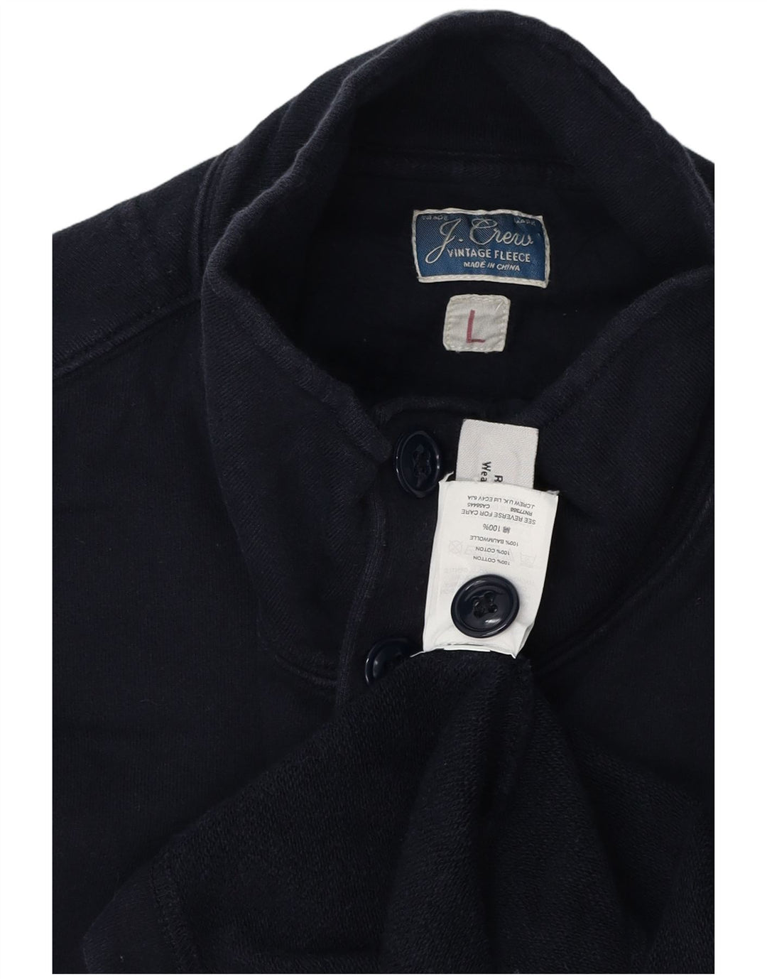 J. CREW Męski sweter zapinany na guziki, duży, granatowy, bawełniany