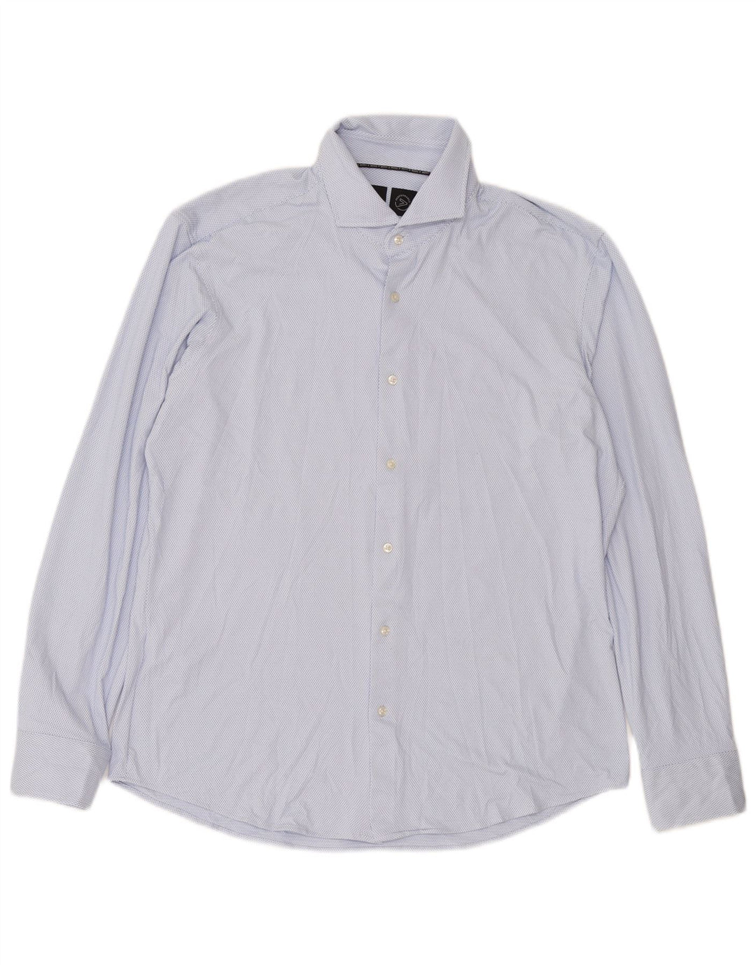 Męska koszula o regularnym kroju HUGO BOSS, duża, niebieska, z poliestru w cętki