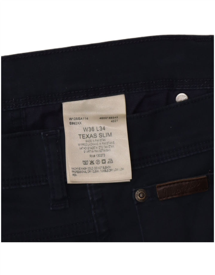 Męskie jeansy Wrangler Texas Slim W36 L34 Granatowe, bawełniane