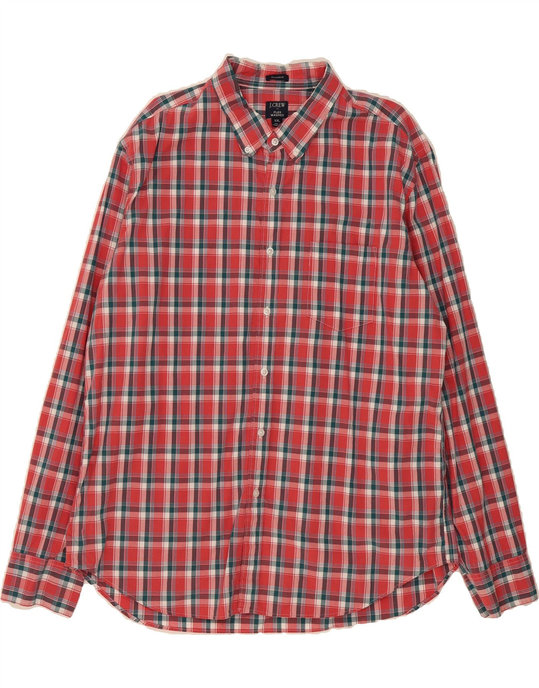 J. CREW Mens Shirt 2XL Red Check Cotton Vintage J. Crew and Second-Hand J. Crew from Messina Hembry 