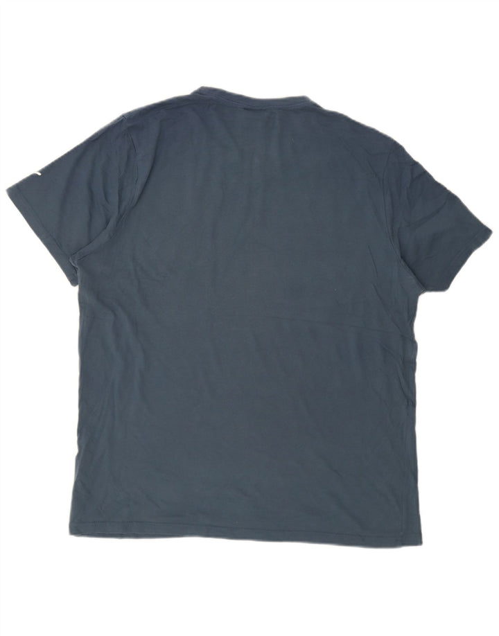 Męski T-shirt z grafiką Puma, duży, niebieski, bawełniany