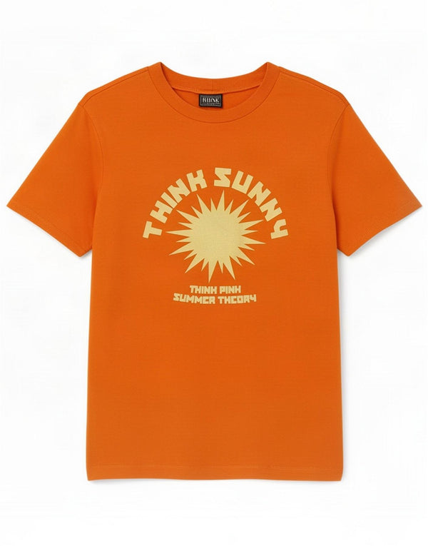 Think Pink Damska koszulka graficzna Top UK 14 Large Orange Cotton