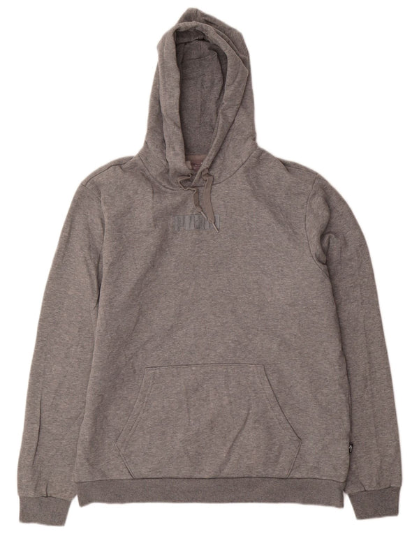 Męski sweter z kapturem i grafiką PUMA, duży, szary, bawełniany