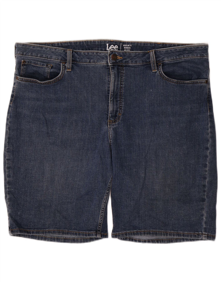 Damskie jeansowe bermudy LEE ze średnim stanem i regularnym krojem W44 3XL niebieskie
