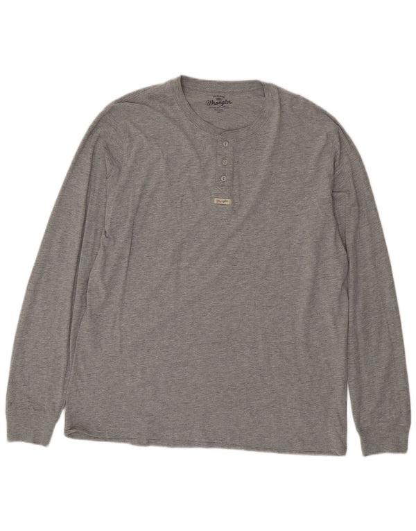 Męski top Wrangler o regularnym kroju, z długim rękawem, 2XL, szara bawełna