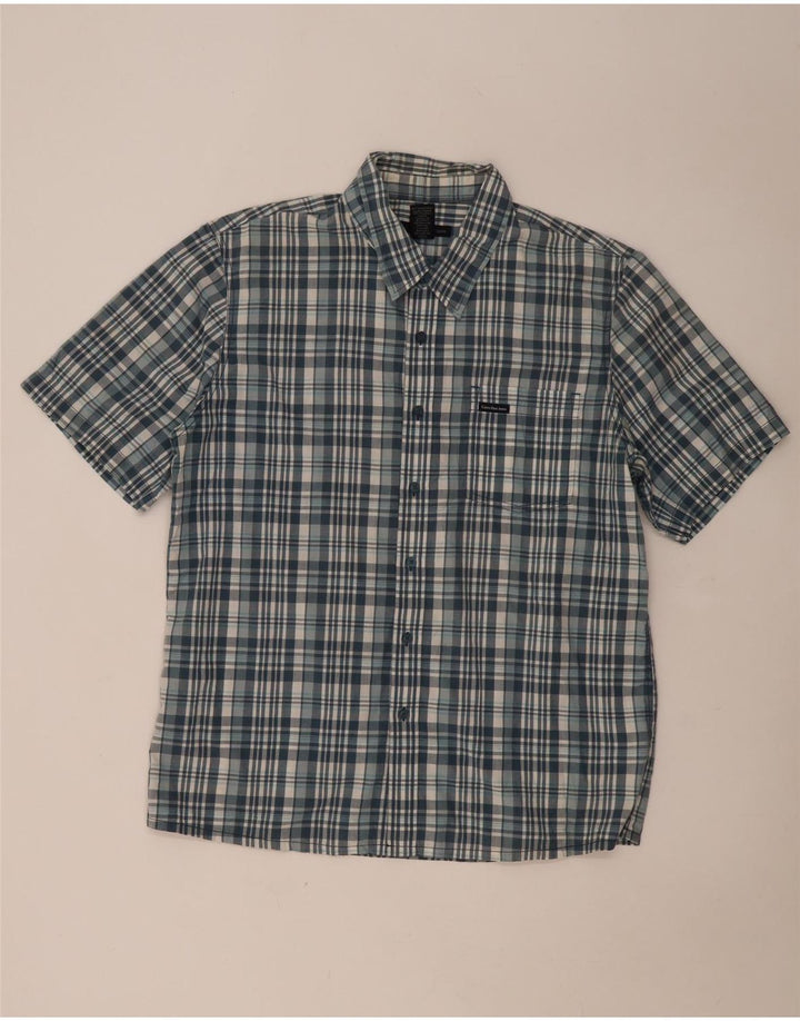 Męska koszula z krótkim rękawem Calvin Klein Jeans XL, bawełniana w niebieską kratkę