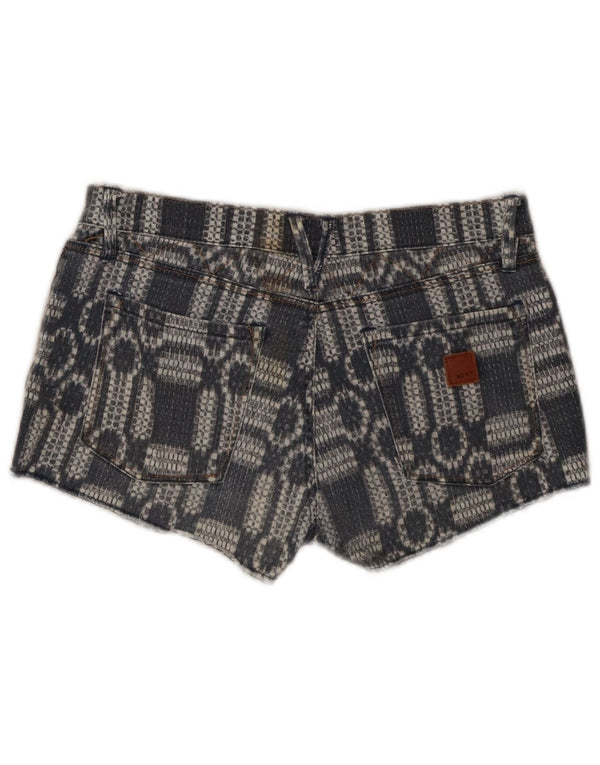 Damskie spodenki jeansowe Roxy US 7 Medium W30 Niebieskie geometryczne