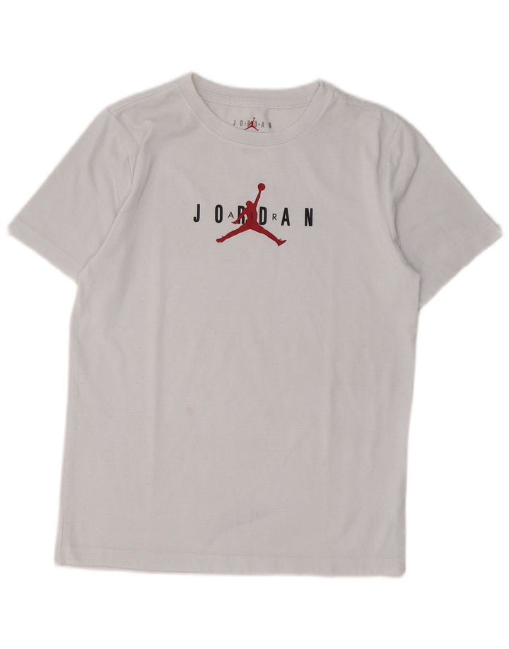 Chłopięcy T-shirt z grafiką Jordan, rozmiar 12-13 lat, duży, biały, poliester