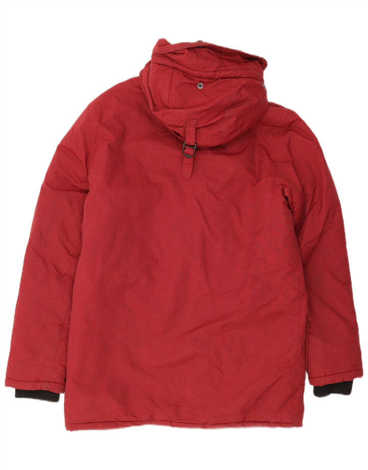 Męska ocieplana kurtka z kapturem Superdry UK 38, średni bordowy nylon