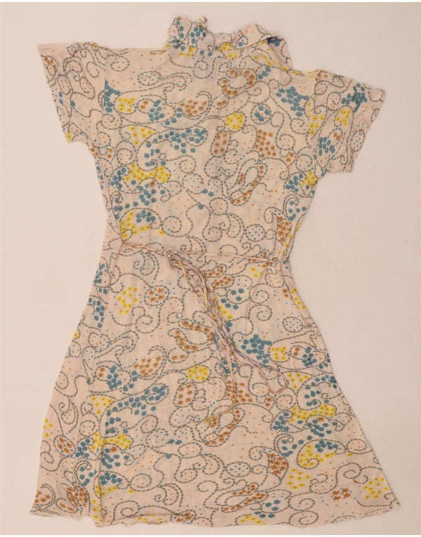 SUPERDRY Damska sukienka o linii A UK 14 Średni beż w kwiaty