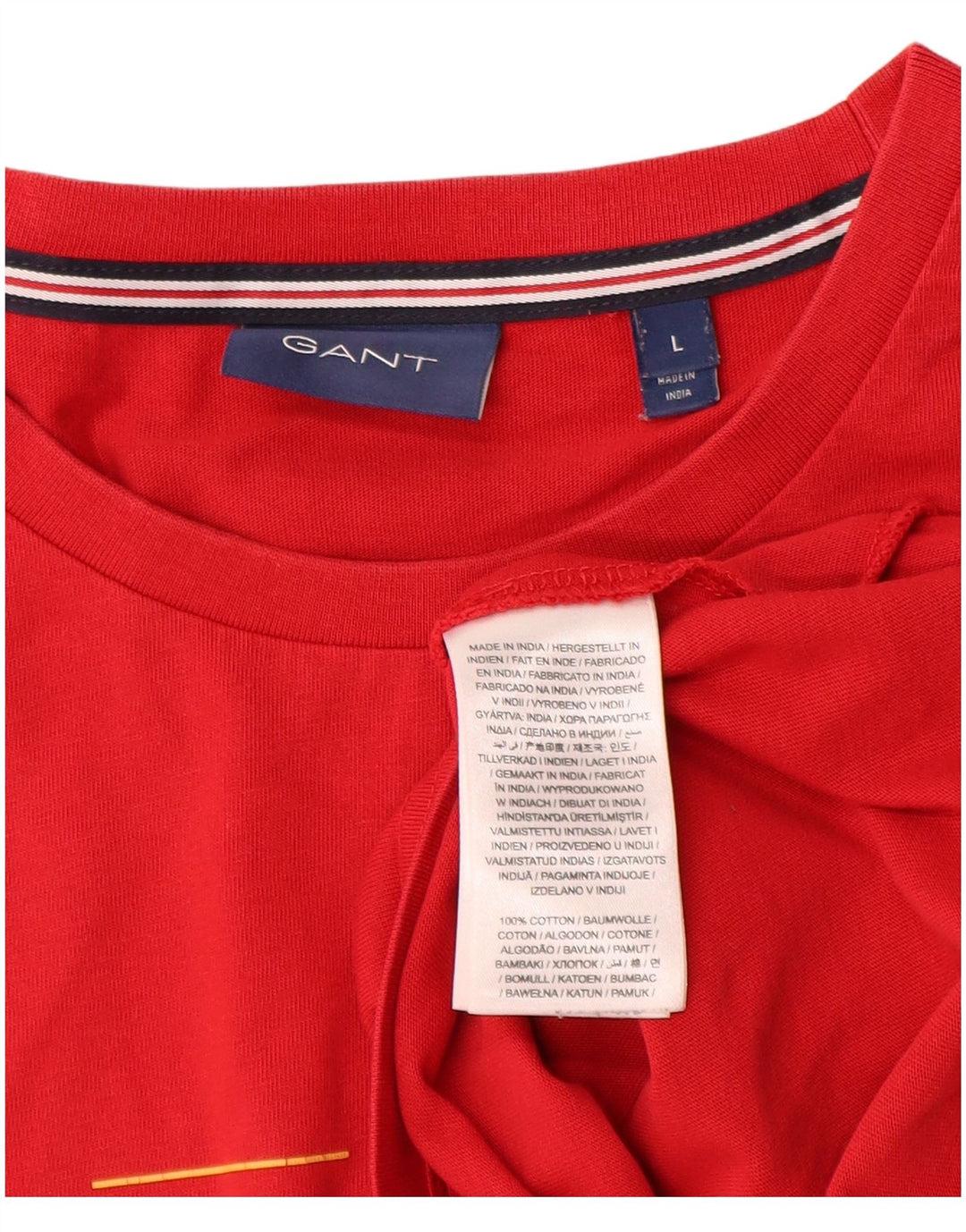 Męski T-shirt z grafiką Gant, duży, czerwony, bawełniany