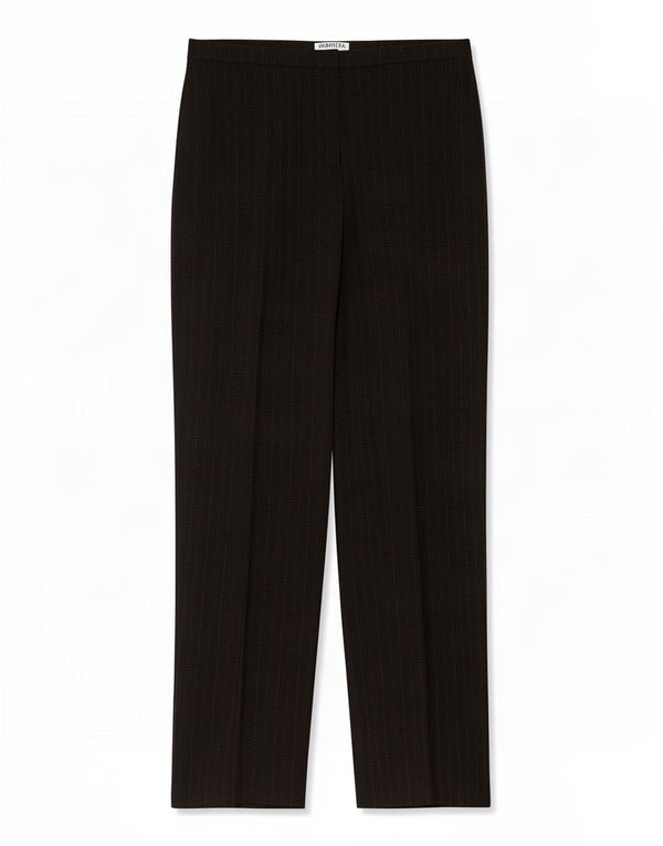 Damskie proste spodnie garniturowe Marella UK 14 Large W32 L31 Czarne prążki