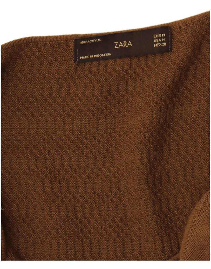 Damski top z odkrytymi ramionami Zara UK 12, średni brąz