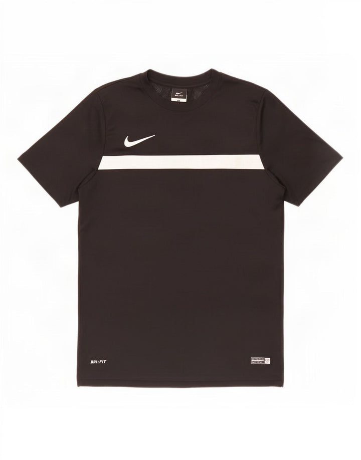 Męski T-shirt Nike Dri Fit Top, średni czarny poliester z blokami kolorów