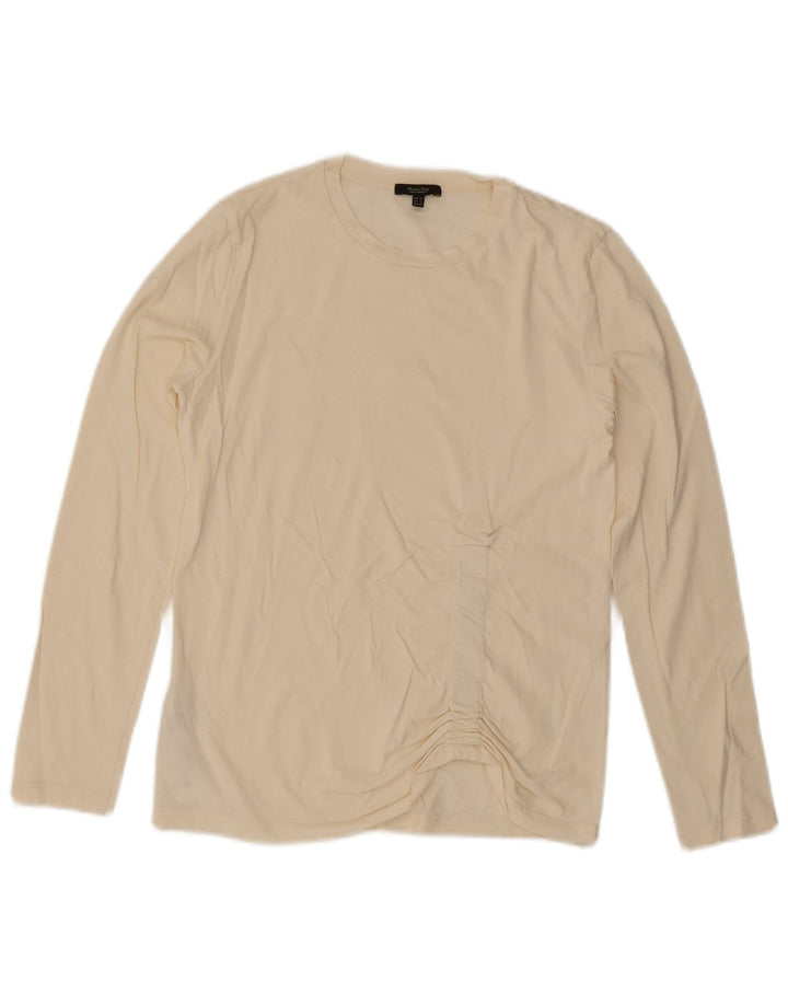 Damski top Massimo Dutti z długim rękawem, UK 6 XS, biała bawełna