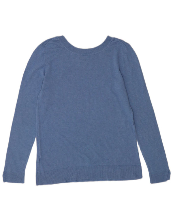 Sweter damski Massimo Dutti z dekoltem w łódkę UK 12 Średni niebieski jedwab