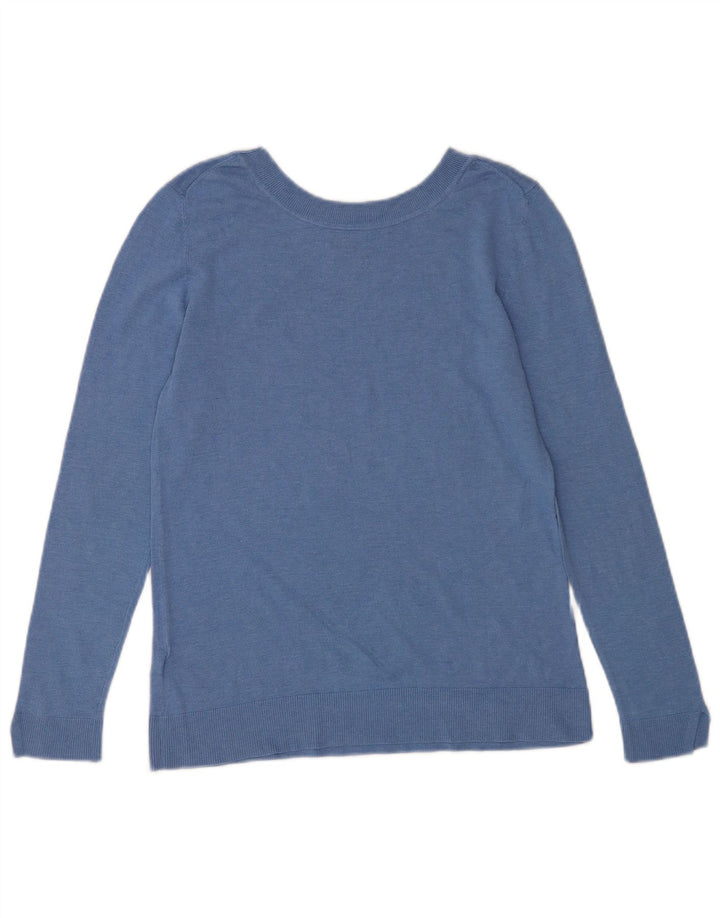 Sweter damski Massimo Dutti z dekoltem w łódkę UK 12 Średni niebieski jedwab