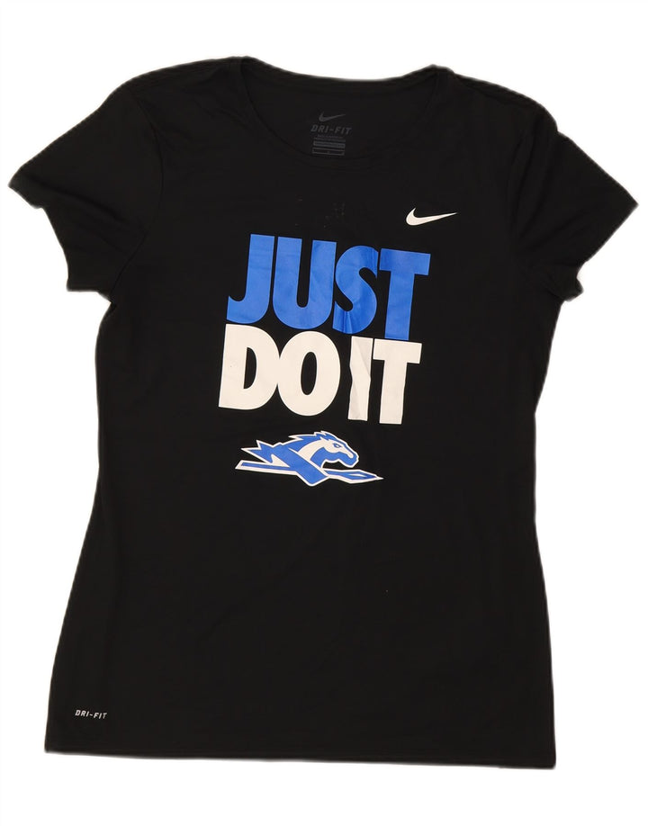 Damski T-shirt NIKE Dri Fit Graphic Top UK 14, duży, czarny poliester