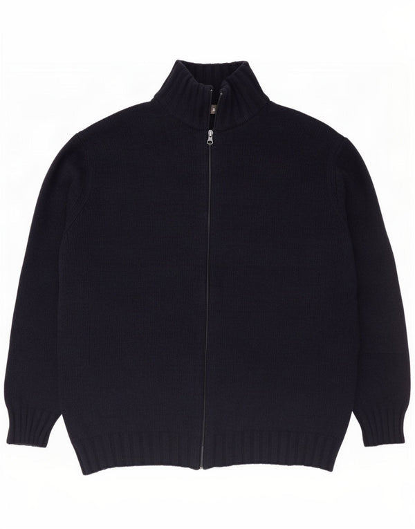 Męski sweter zapinany na zamek Zara XL, granatowy, wełniany
