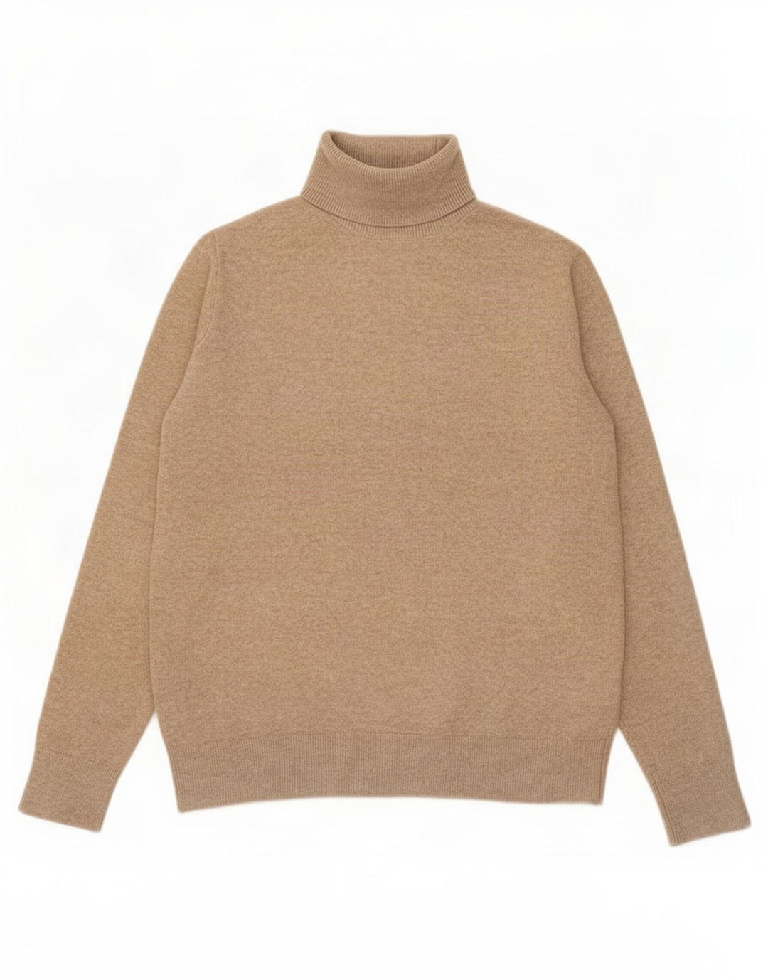 Marks & Spencer Damski sweter z golfem, UK 10, mały, beżowy poliester