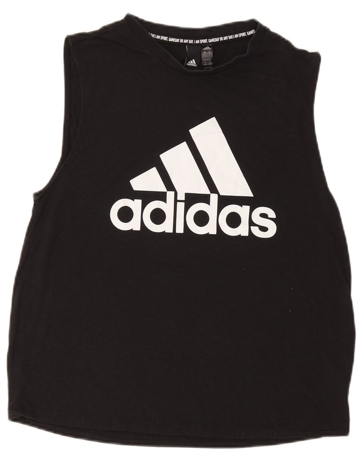 Damska kamizelka z grafiką ADIDAS, UK 12/14, średni czarny poliester