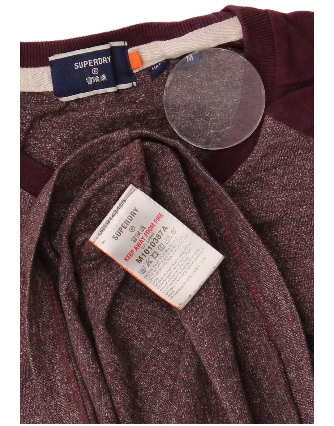 T-shirt męski Superdry Średniej jakości bawełna w kolorze bordowym z plamkami
