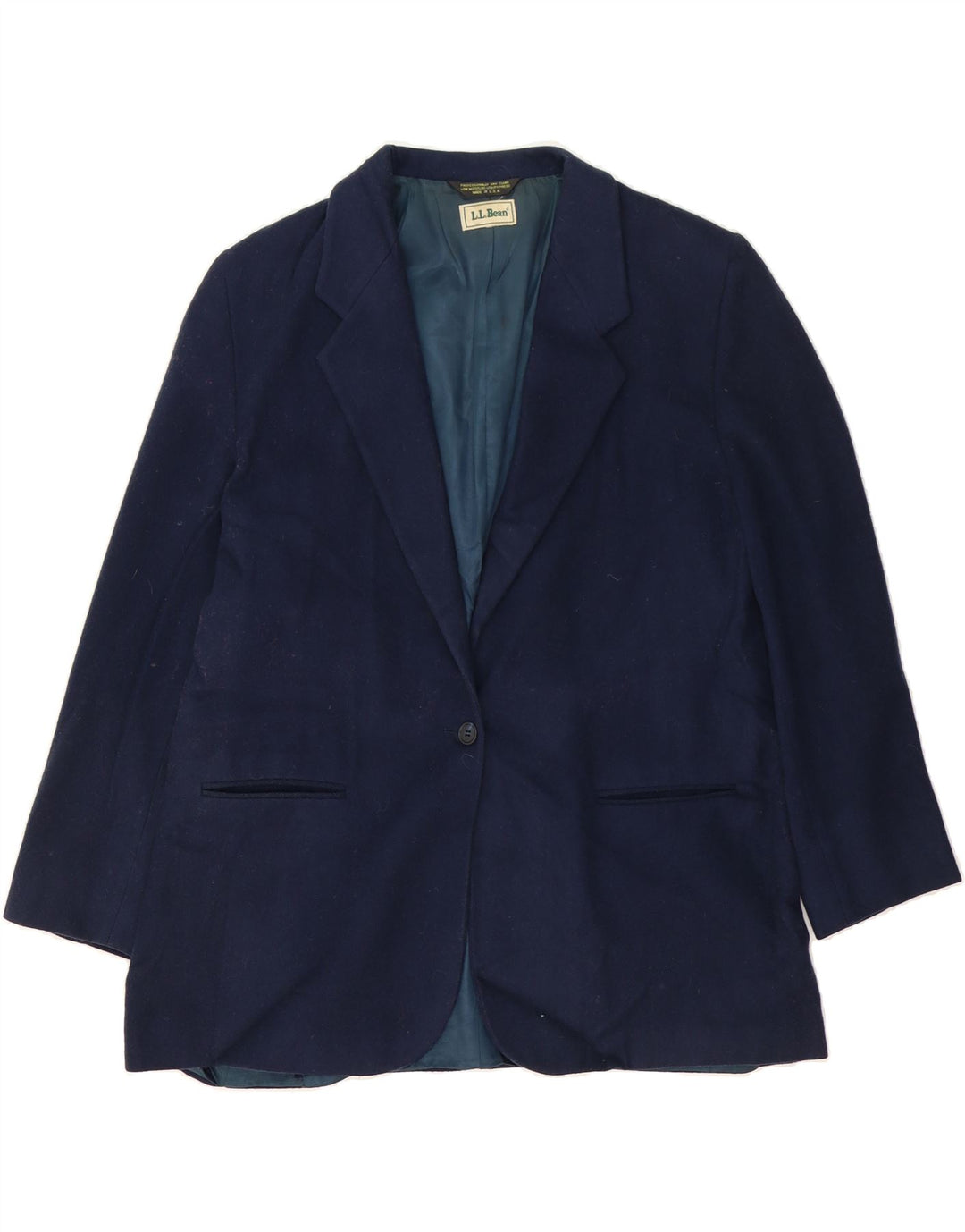L.L.BEAN Womens 1 Button Blazer Jacket UK 18 XL Navy Blue Vintage L.L.Bean and Second-Hand L.L.Bean from Messina Hembry 