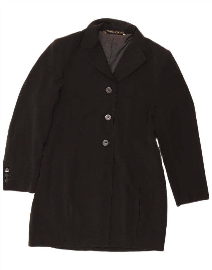 Marks & Spencer Damska marynarka Petite Longline marynarka UK 12, średnia czarna