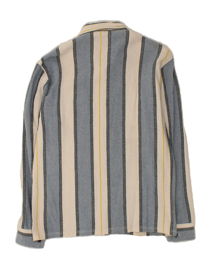 ZARA Mens Relaxed Fit Flannel Shirt Small Blue Striped Vintage Zara and Second-Hand Zara from Messina Hembry 