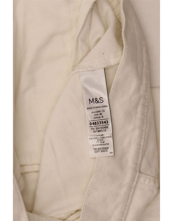 Marks & Spencer Damska kurtka dżinsowa Crop UK 12, średnia biała bawełna