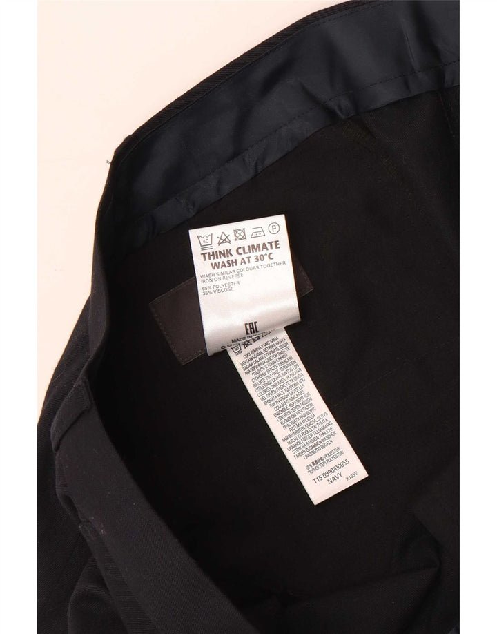 Męskie spodnie garniturowe Marks & Spencer Regular Straight W42 L29 Granatowe