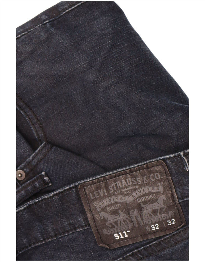 Męskie jeansy Levi's 511 Slim W32 L32 Granatowa bawełna