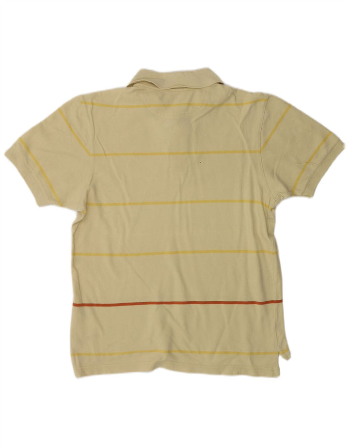 Męska koszulka polo Adidas, mała, bawełniana w żółte paski