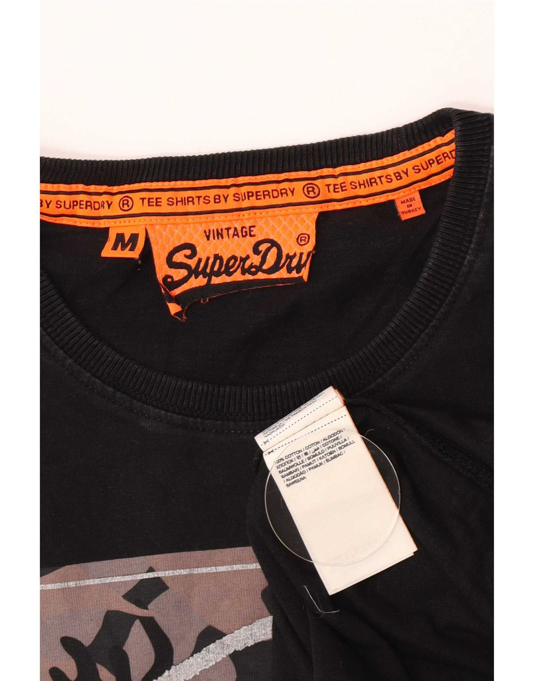 Męski T-shirt z grafiką Superdry, bawełniany, średni czarny