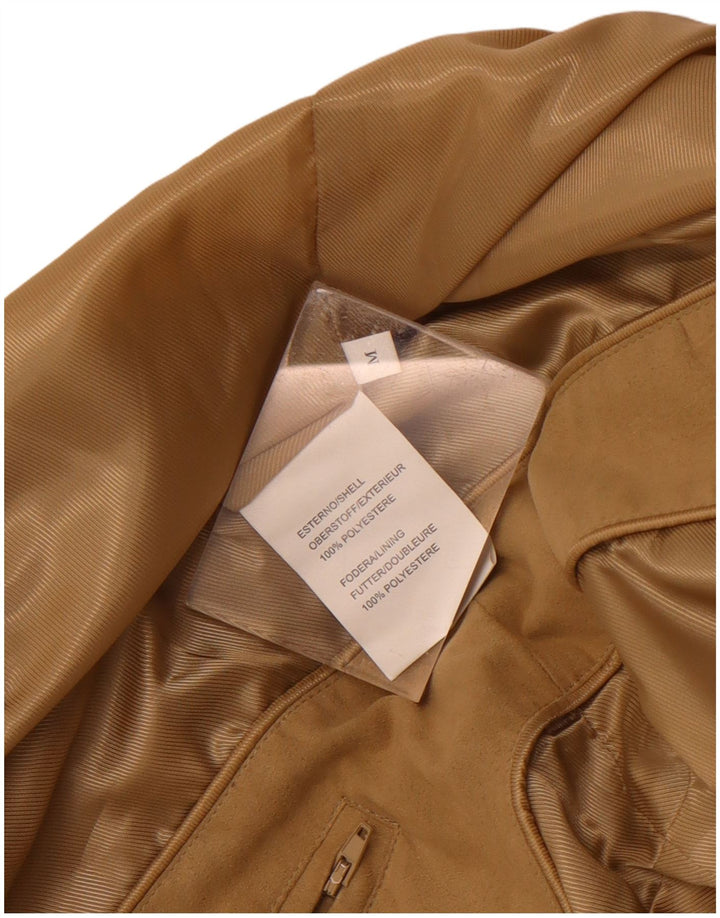 Męska kurtka bomber w stylu vintage UK 38, średni beżowy poliester