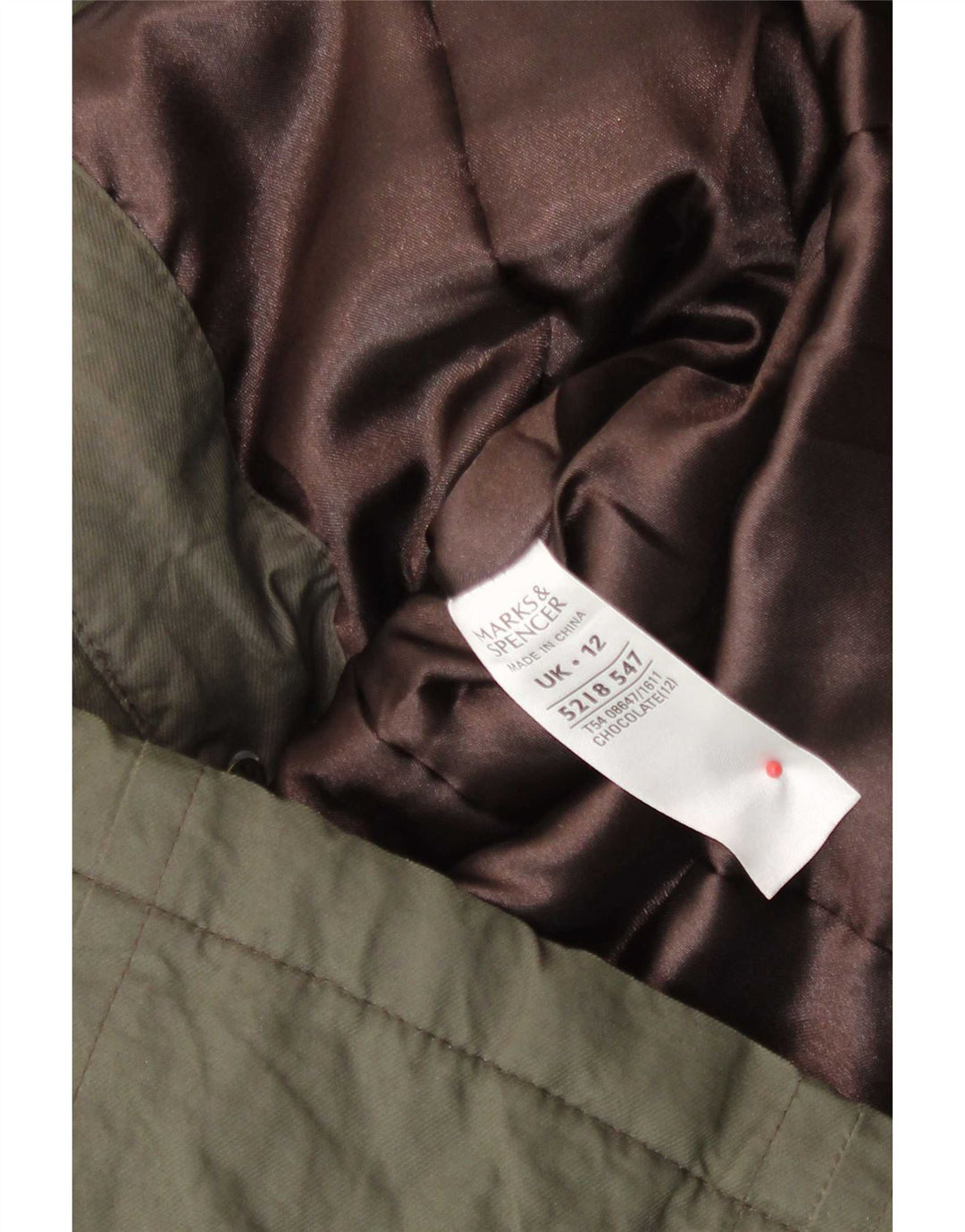 Damska kurtka parka z kapturem Marks & Spencer UK 12, średnia bawełna khaki