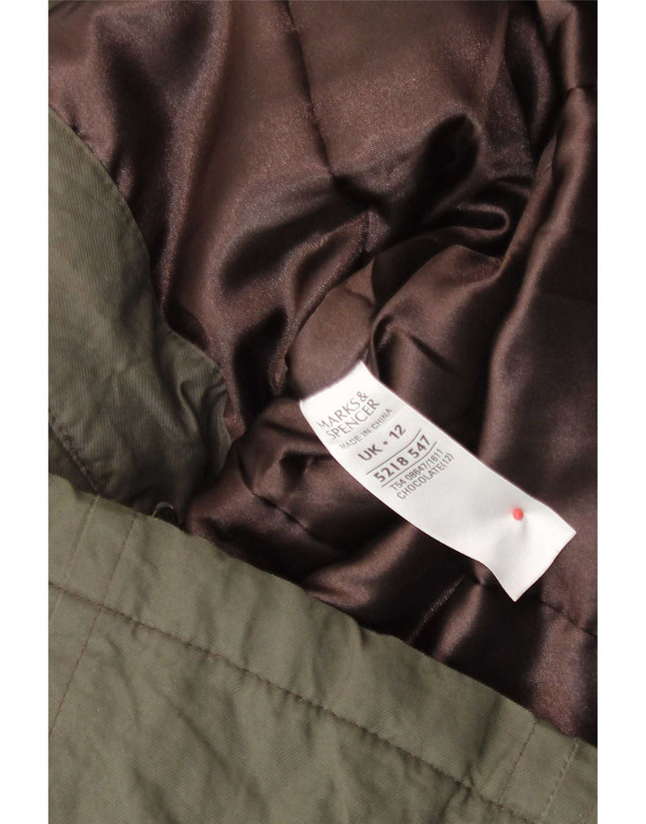 Damska kurtka parka z kapturem Marks & Spencer UK 12, średnia bawełna khaki