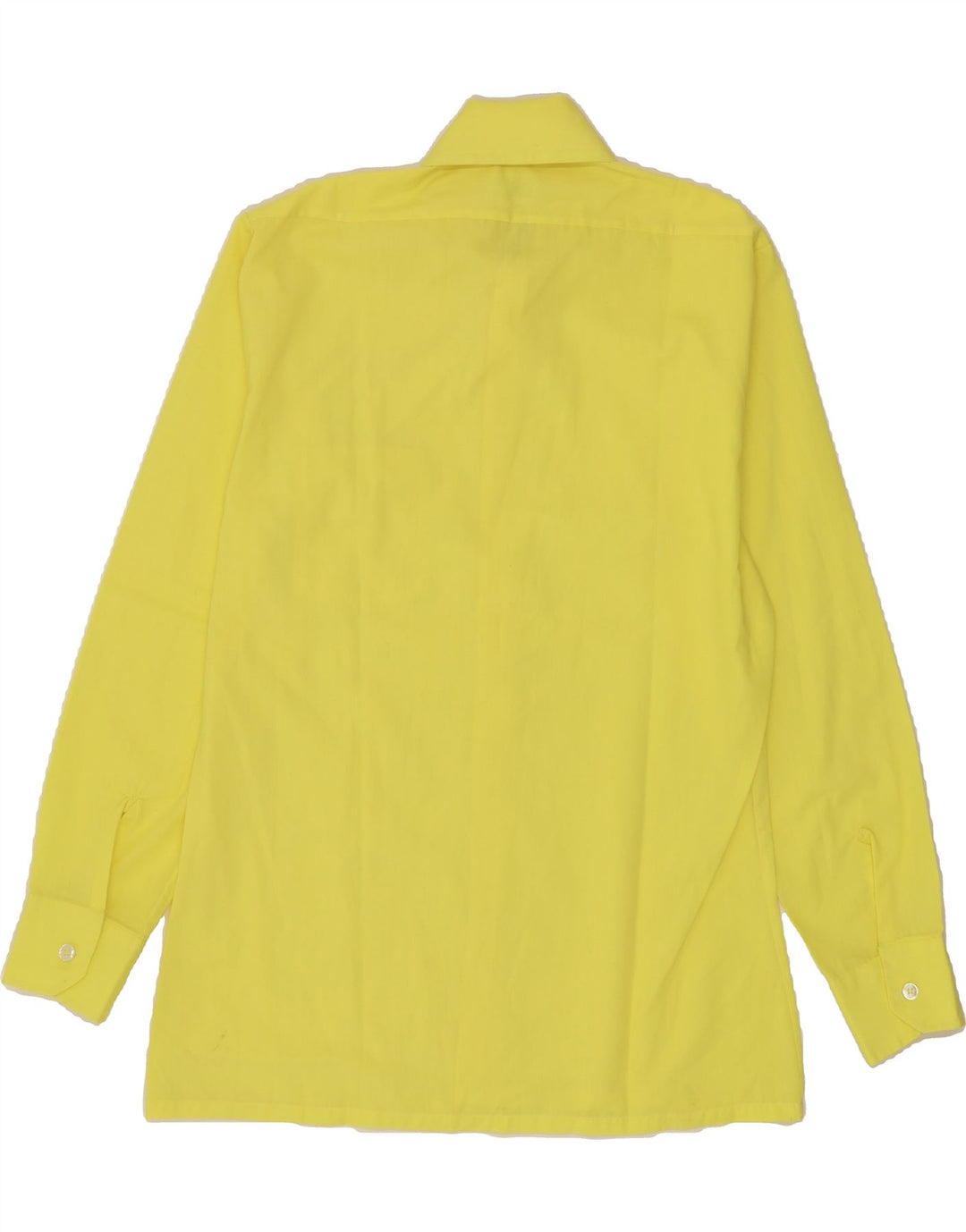 VINTAGE Mens Shirt Size 39 Medium Yellow Polyester Vintage Vintage and Second-Hand Vintage from Messina Hembry 