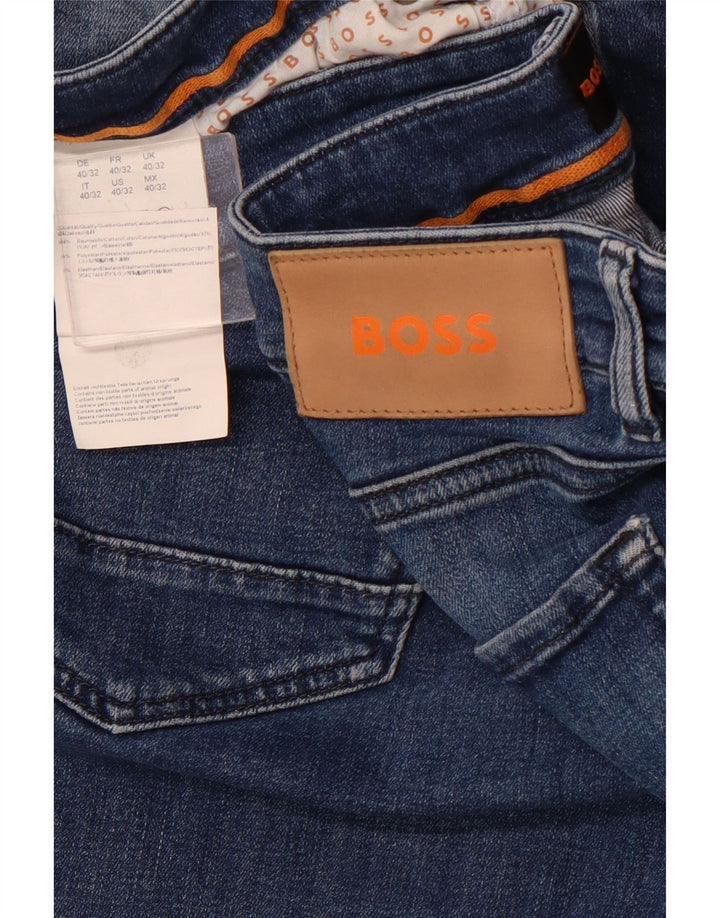 Męskie proste dżinsy HUGO BOSS W40 L29 Niebieskie bawełniane