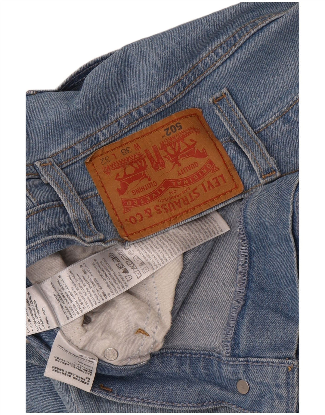 Męskie jeansy Levi's 502 Tapered W38 L32 Niebieskie bawełniane