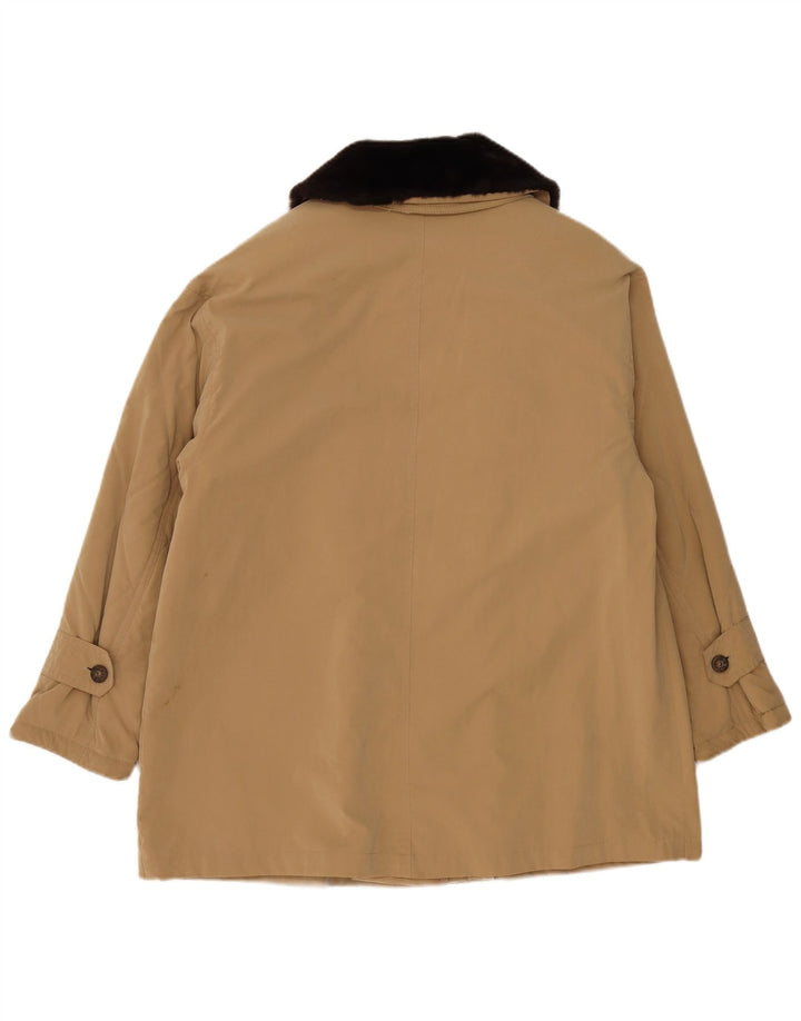 Damska kurtka oversize w stylu vintage, uk 18 XL, beżowy poliester