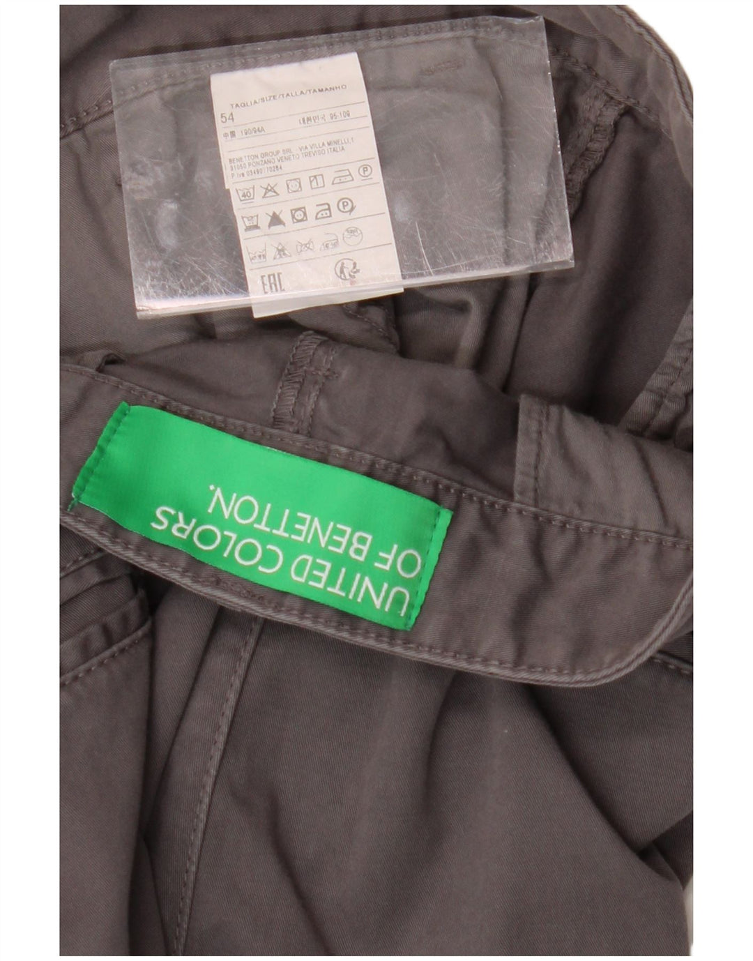 Męskie spodenki Chino BENETTON IT 54 2XL W42 Szara bawełna